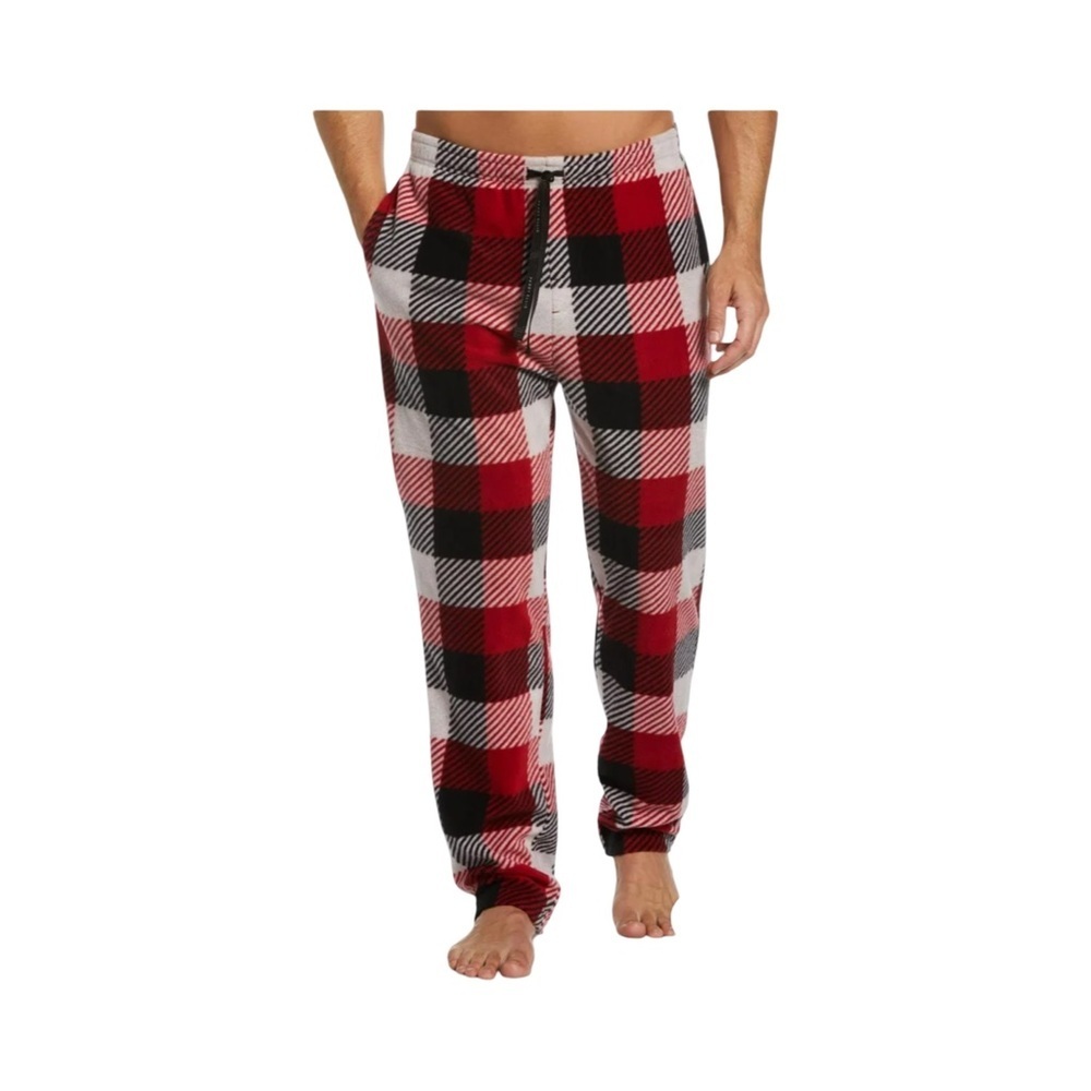 Perry Ellis Portfolio Fleece Plaid Sleep Lounge Pants NWT Size L